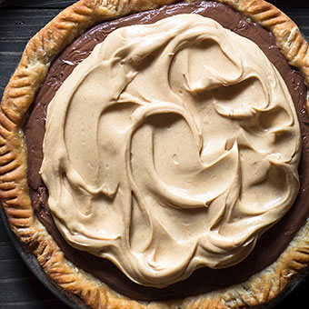 CHOCOLATE CREAM PIE WITH PEANUT BUTTER WHIPPED CREAM
